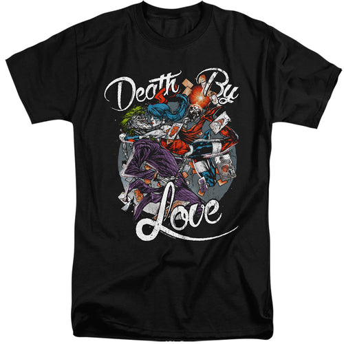 Batman Death By Love Mens Tall T Shirt Black