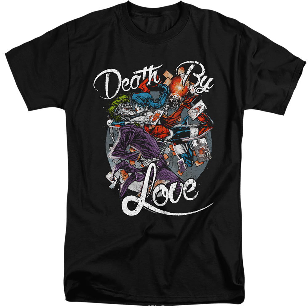 Batman Death By Love Mens Tall T Shirt Black