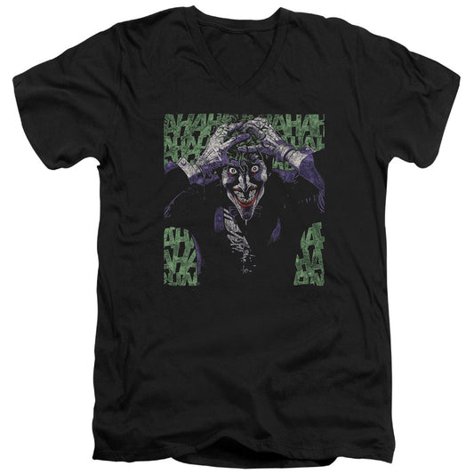 Batman Insanity Mens Slim Fit V Neck T Shirt Black