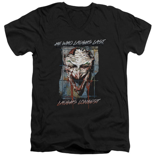 Batman Just For Laughs Mens Slim Fit V Neck T Shirt Black