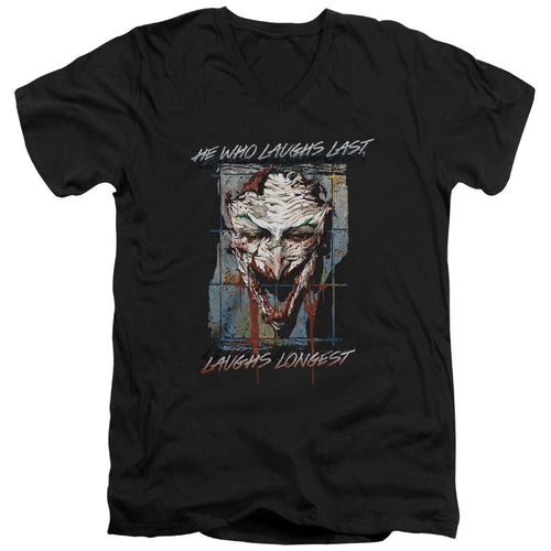 Batman Just For Laughs Mens Slim Fit V Neck T Shirt Black