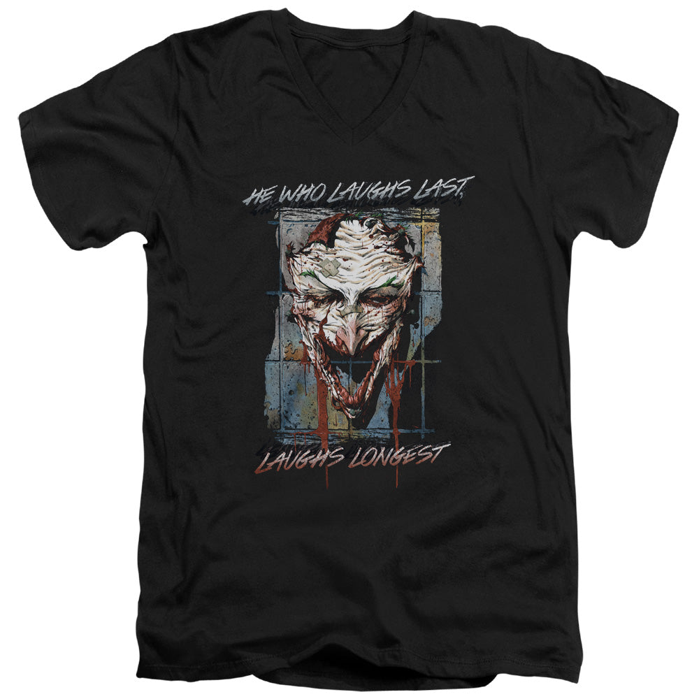 Batman Just For Laughs Mens Slim Fit V Neck T Shirt Black