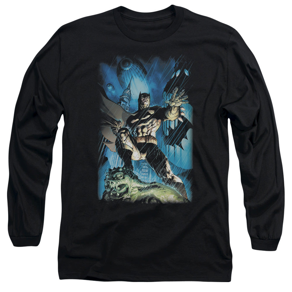 Batman Stormy Dark Knight Mens Long Sleeve Shirt Black