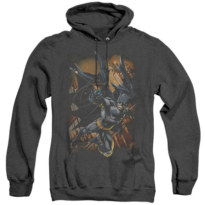 Batman Grapple Fire Heather Mens Hoodie Black