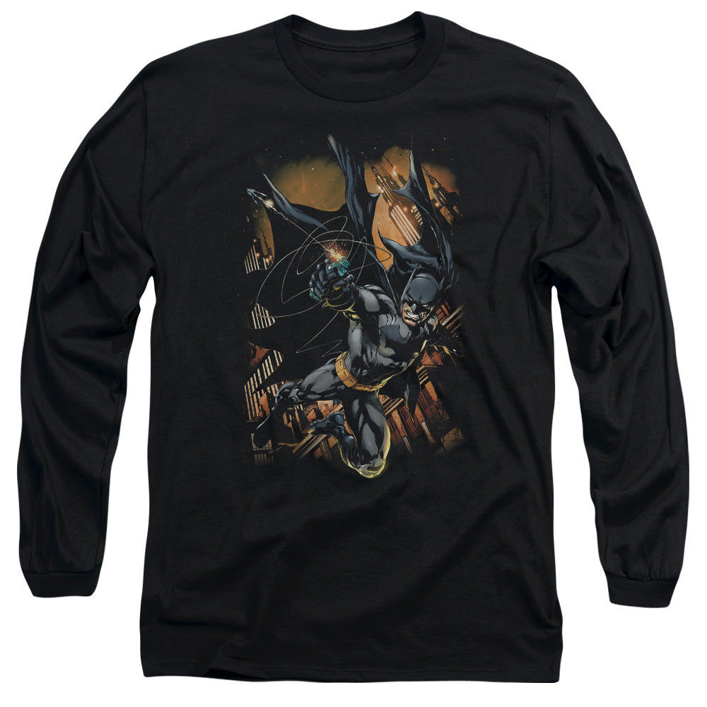 Batman Grapple Fire Mens Long Sleeve Shirt Black