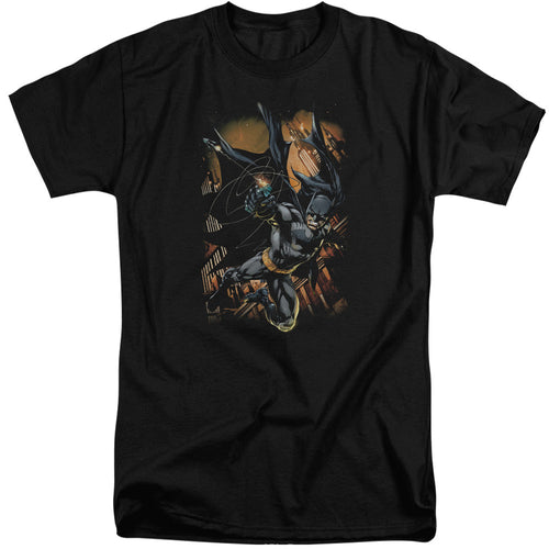 Batman Grapple Fire Mens Tall T Shirt Black