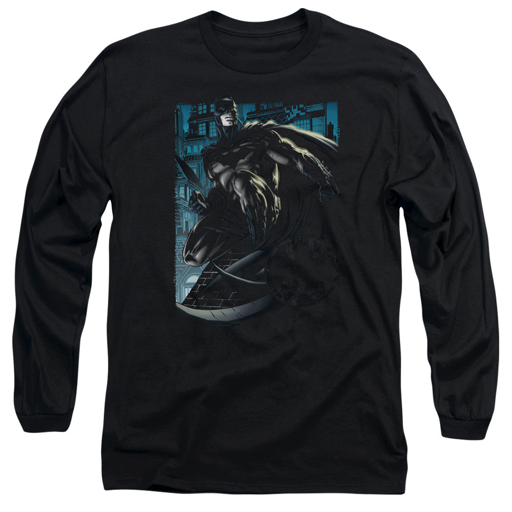 Batman Knight Falls In Gotham Mens Long Sleeve Shirt Black