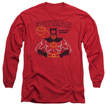 Load image into Gallery viewer, Batman Ready For Action Mens Long Sleeve Shirt Red
