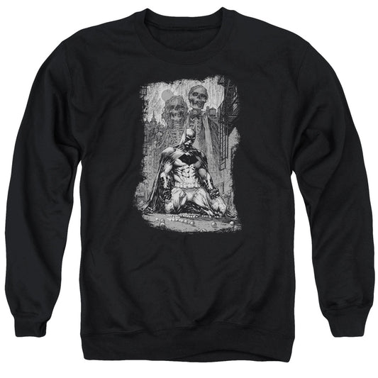 Batman Sketchy Shadows Mens Crewneck Sweatshirt Black