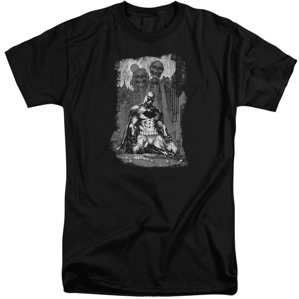 Batman Sketchy Shadows Mens Tall T Shirt Black