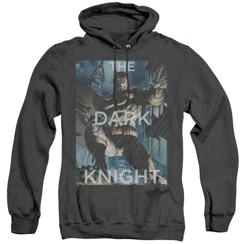 Batman Fighting The Storm Heather Mens Hoodie Black