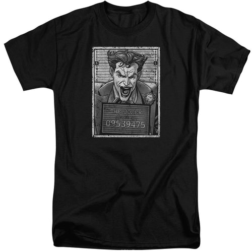 Batman Joker Inmate Mens Tall T Shirt Black