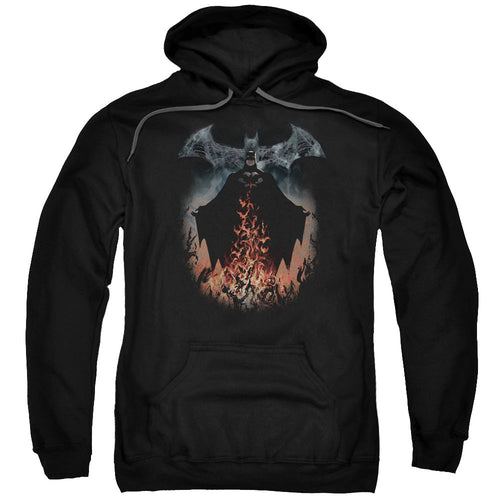 Batman Smoke & Fire Mens Hoodie Black