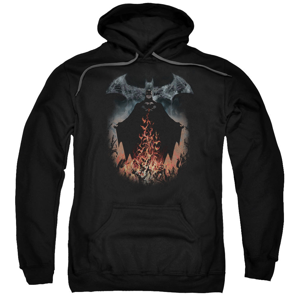 Batman Smoke & Fire Mens Hoodie Black