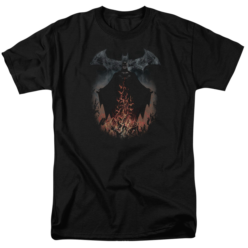Batman Smoke & Fire Mens T Shirt Black