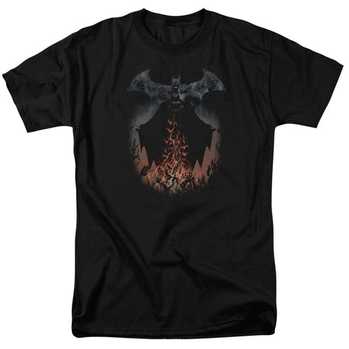 Batman Smoke & Fire Mens T Shirt Black