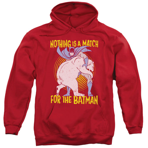 Batman Bear Wrastling Mens Hoodie Red