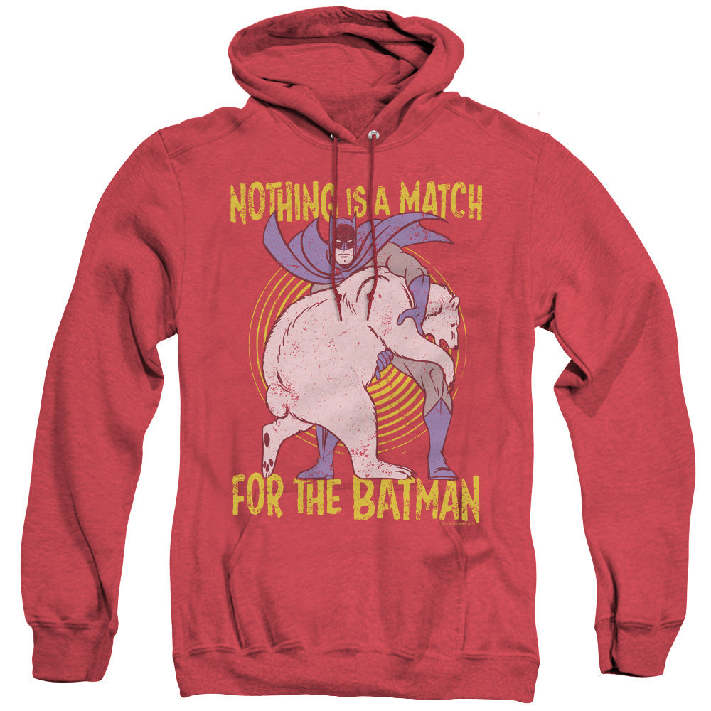 Batman Bear Wrastling Heather Mens Hoodie Red