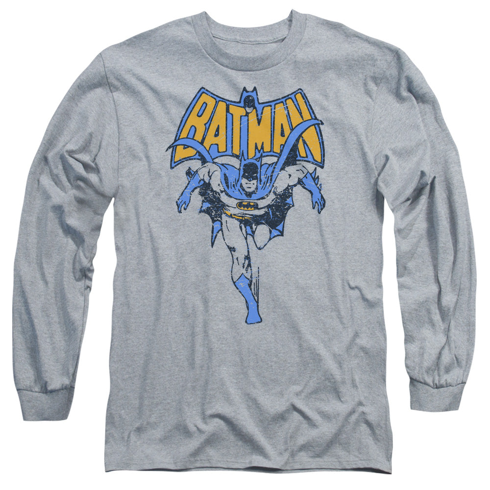 Batman Vintage Run Mens Long Sleeve Shirt Athletic Heather