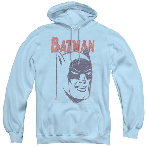 Batman Crayon Man Mens Hoodie Light Blue