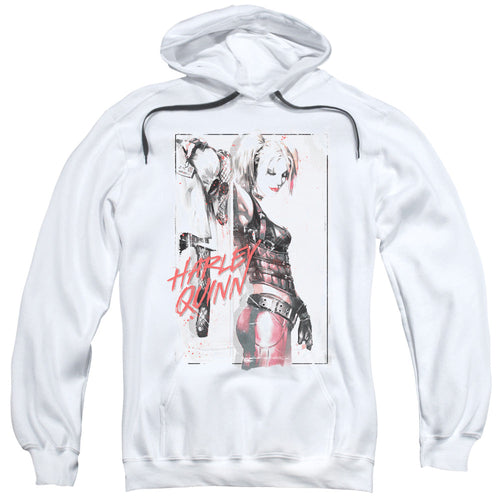 Batman Ink Wash Harley Mens Hoodie White