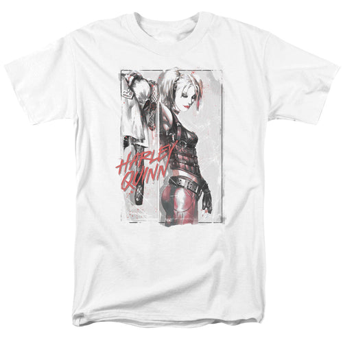 Batman Ink Wash Harley Mens T Shirt White