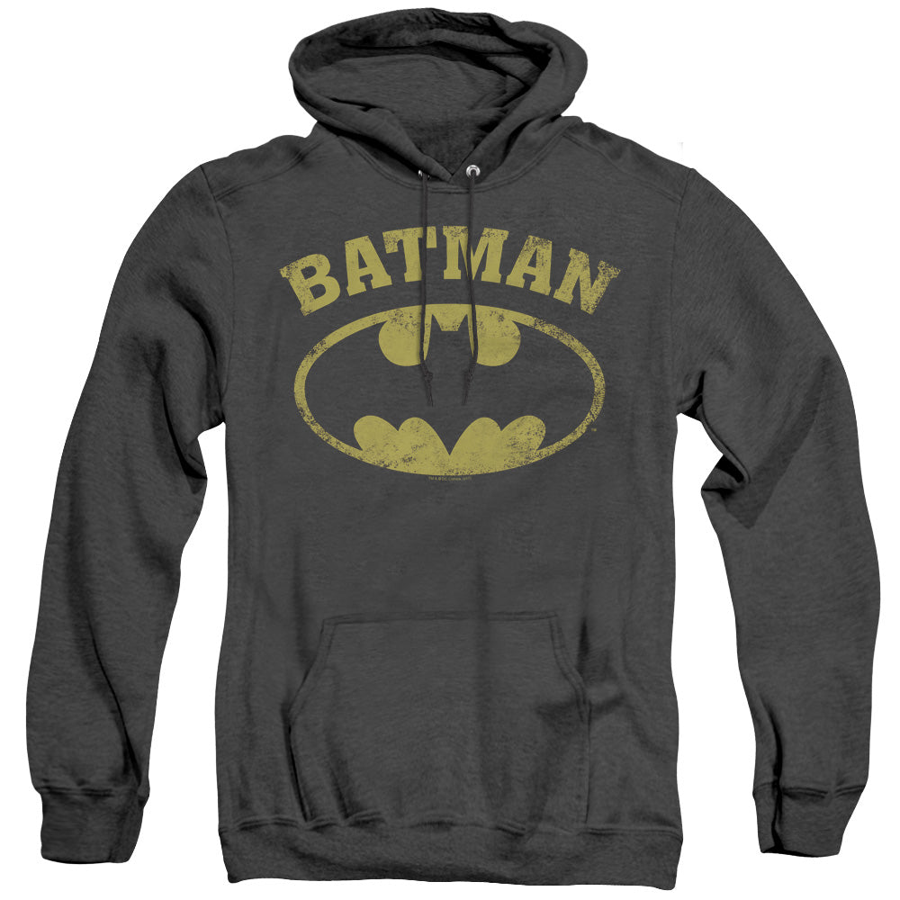 Batman Over Symbol Heather Mens Hoodie Black