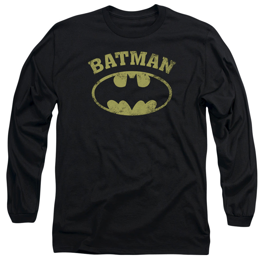 Batman Over Symbol Mens Long Sleeve Shirt Black