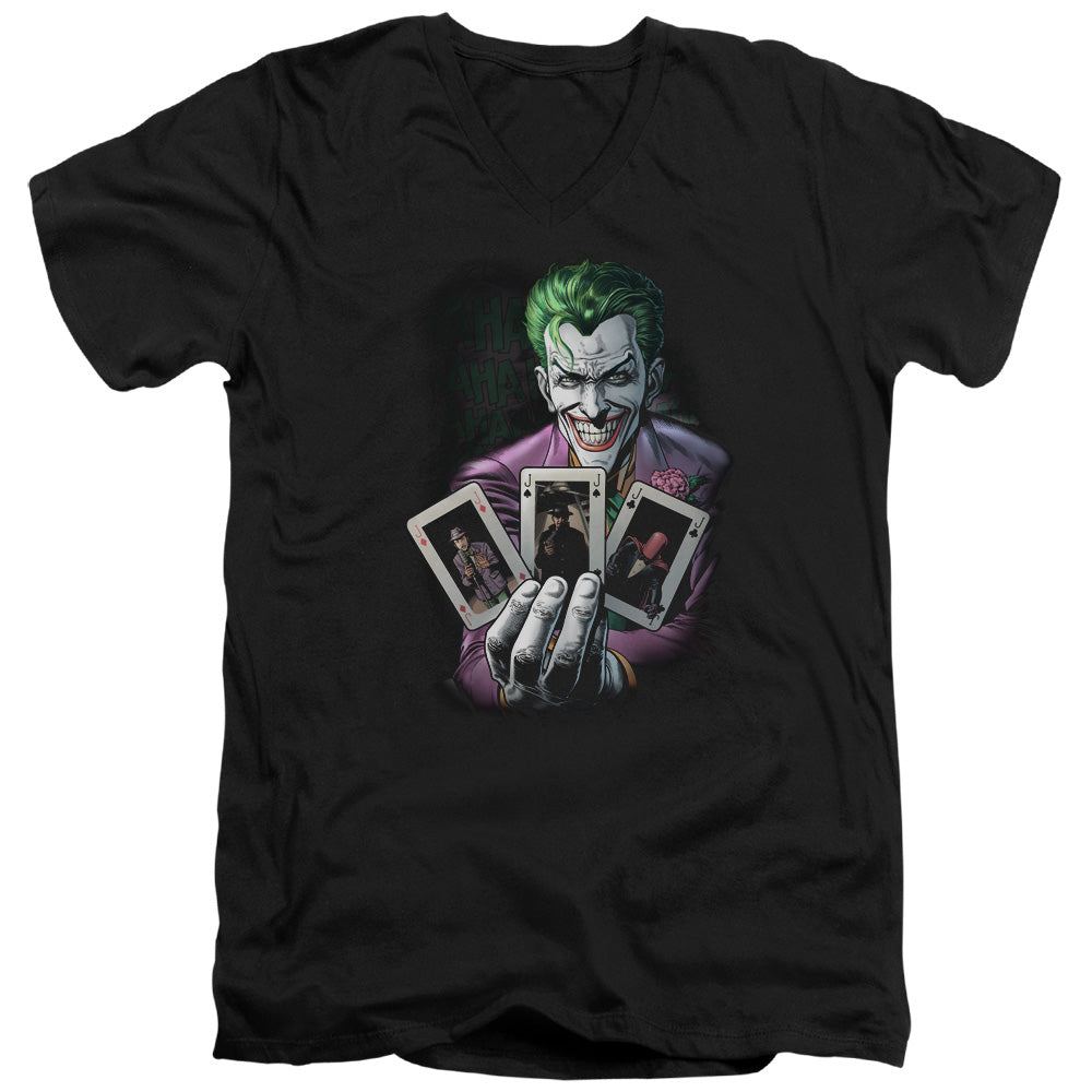 Batman 3 Of A Kind Mens Slim Fit V Neck T Shirt Black