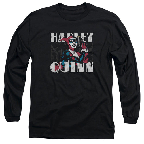 Batman Harley Bold Mens Long Sleeve Shirt Black