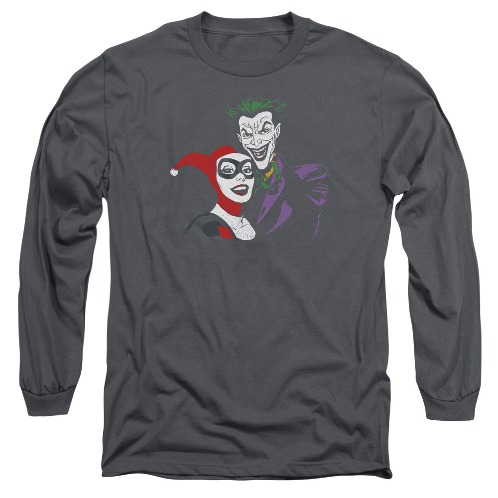 Batman Joker & Harley Mens Long Sleeve Shirt Charcoal