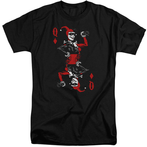 Batman Quinn Of Diamonds Mens Tall T Shirt Black