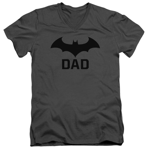Batman Hush Dad Mens Slim Fit V Neck T Shirt Charcoal