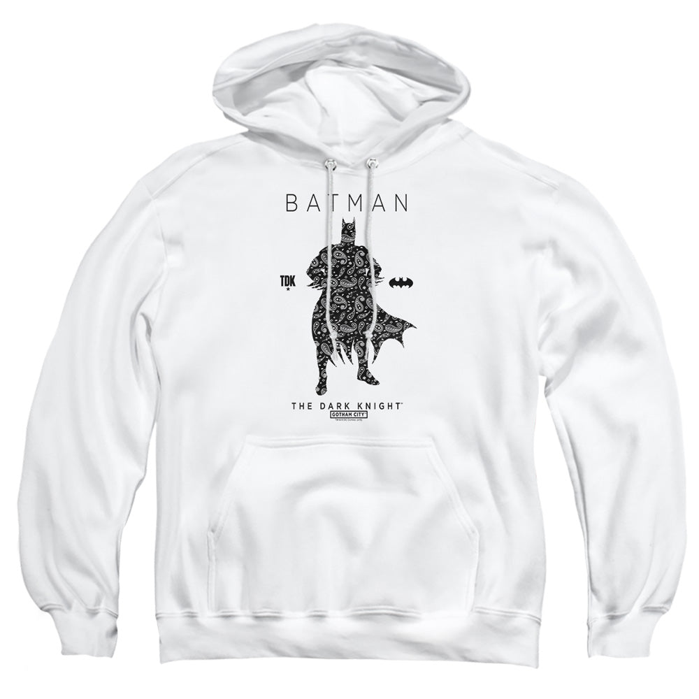 Batman Paislety Silhouette Mens Hoodie White