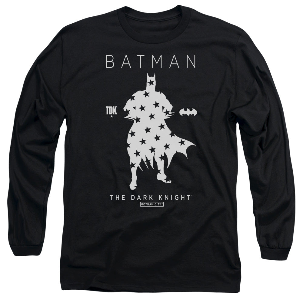 Batman Star Silhouette Mens Long Sleeve Shirt Black