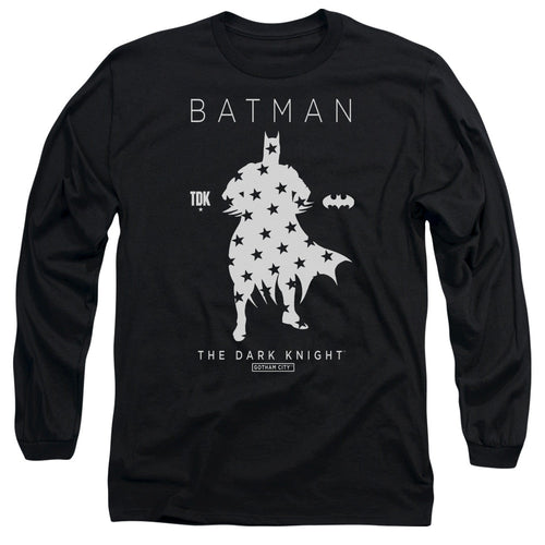 Batman Star Silhouete Mens Long Sleeve Shirt Black