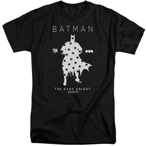 Batman Star Silhouete Mens Tall T Shirt Black
