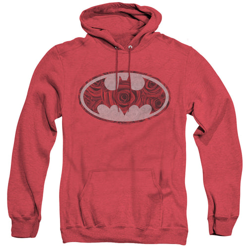 Batman Rosey Signal Heather Mens Hoodie Red