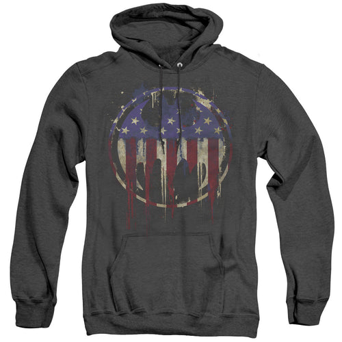 Batman Bleeding Signal Heather Mens Hoodie Black