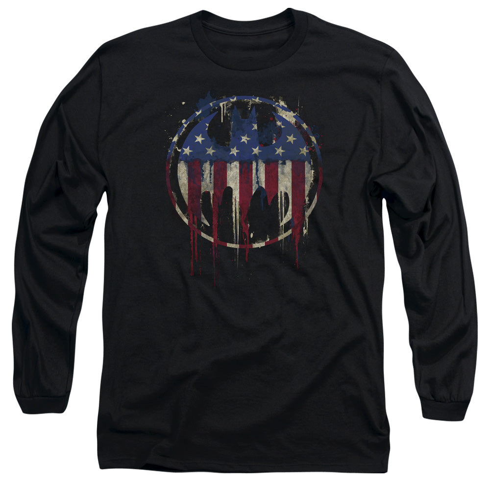 Batman Bleeding Signal Mens Long Sleeve Shirt Black