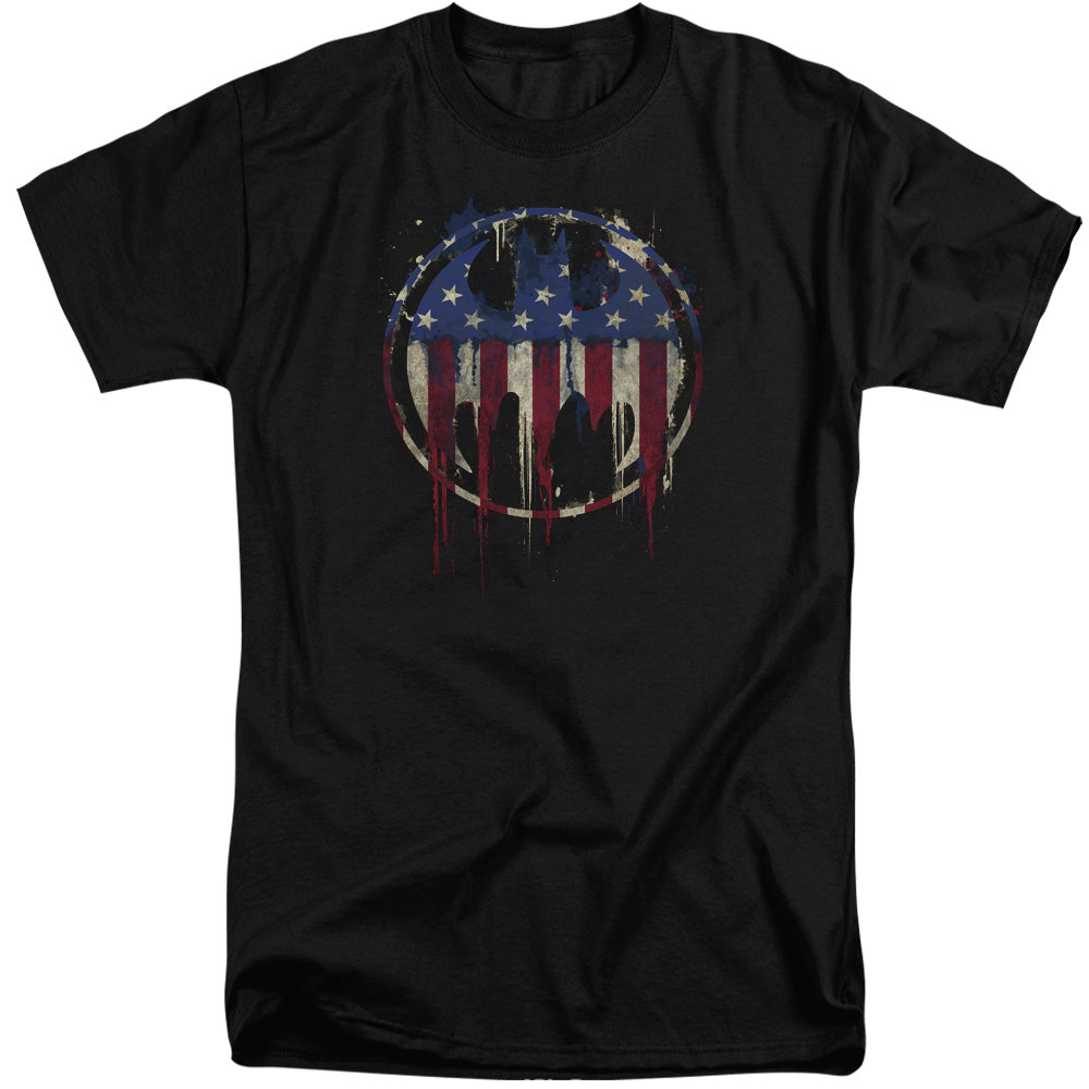 Batman Bleeding Signal Mens Tall T Shirt Black