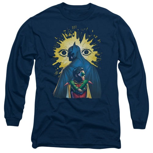 Batman Watchers Mens Long Sleeve Shirt Navy Blue