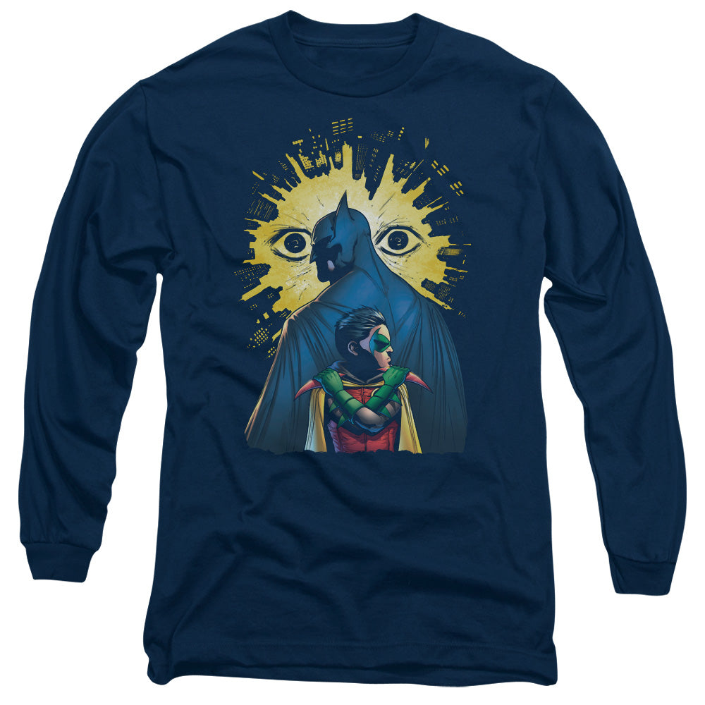 Batman Watchers Mens Long Sleeve Shirt Navy Blue