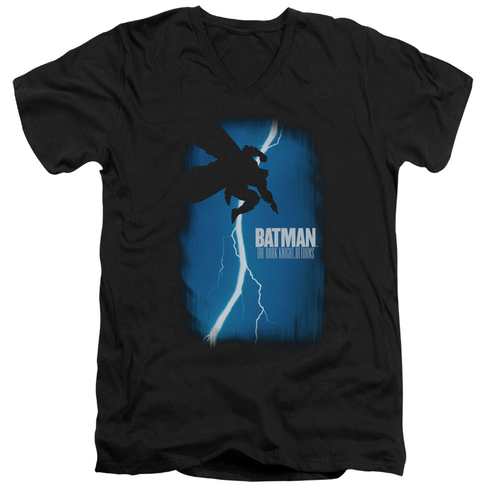 Batman Dkr Cover Mens Slim Fit V Neck T Shirt Black