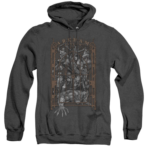 Batman Arkhams Gate Heather Mens Hoodie Black