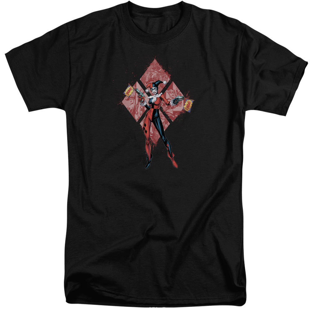 Batman Harley Quinn (Diamonds) Mens Tall T Shirt Black