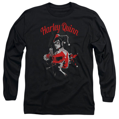 Batman Spring Gun Mens Long Sleeve Shirt Black