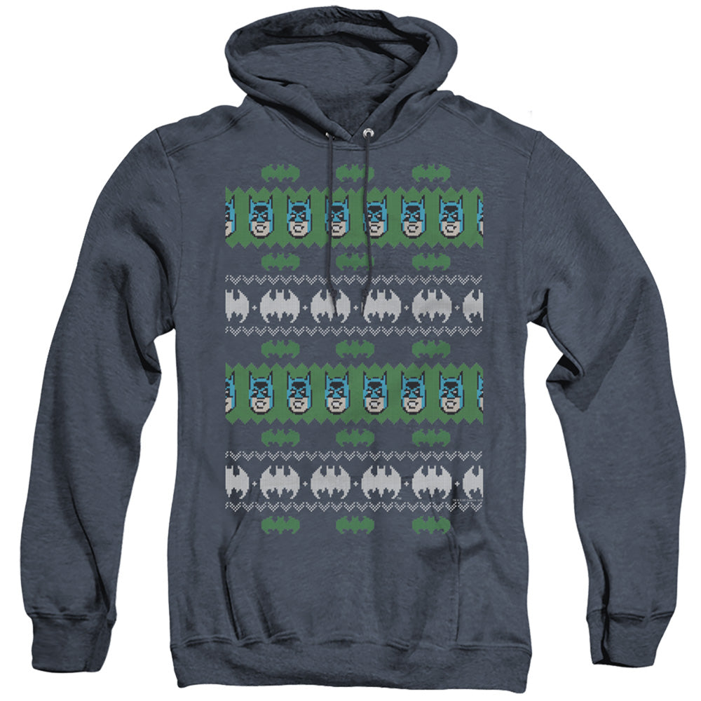 Batman Batman Christmas Sweater Heather Mens Hoodie Navy