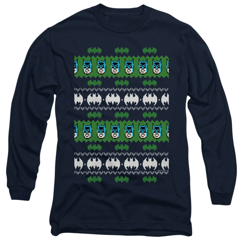 Batman Batman Christmas Sweater Mens Long Sleeve Shirt Navy
