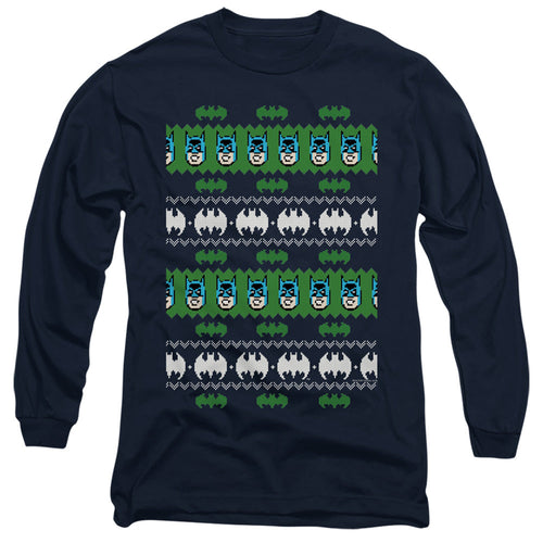 Batman Batman Christmas Sweater Mens Long Sleeve Shirt Navy Blue